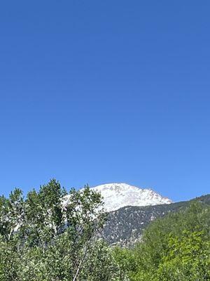 Pikes Peak seen from the property