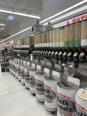 Bean and rice bins