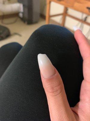 My nail chipped 2 days after getting them done! Do not recommend