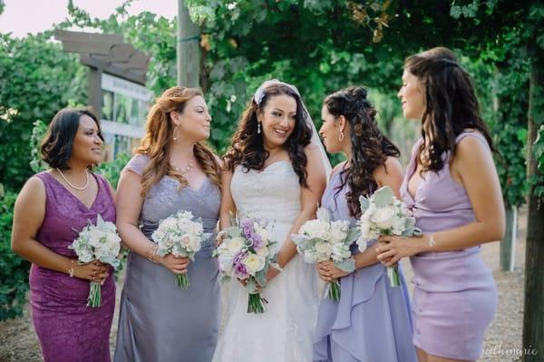 Bride and bridesmaids