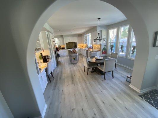 First floor - LVT flooring throughout first floor installed over existing tile!