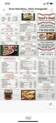 New menu