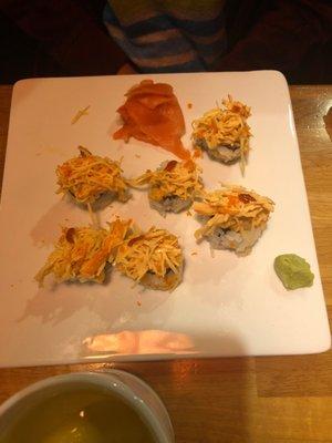 Volcano sushi roll.