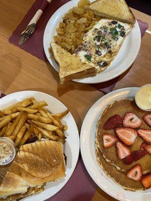 Morning Man Breakfast Platter Tommy's panini short stack with strawberries