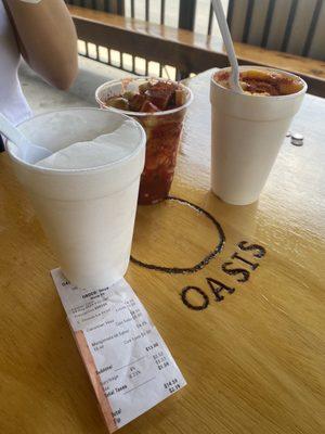 Limon shaved ice, mangonada, cucumbers with chamoy/Lucas