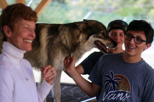 Tehya meeting some guests during a private visit.