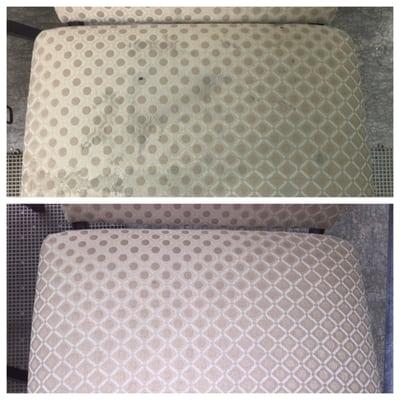 Before and After upholstered chair