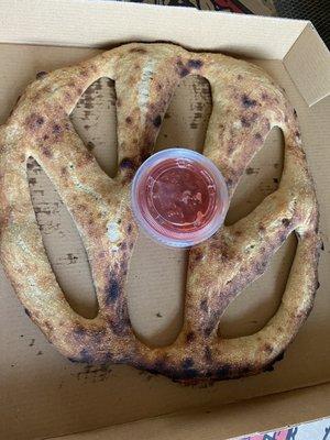 Fougasse w/marinara - as yummy as the pizzas!