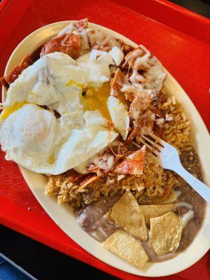 Chilaquiles with Eggs Plate !! The breakfast of champions!!!