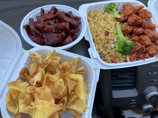 Crab Rangoons, Boneless Spare Ribs, and General Tso Chicken