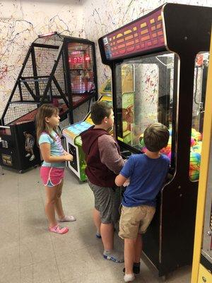 My grandchildren playing a game