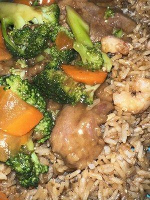 Broccoli Beef & Shrimp Fried Rice