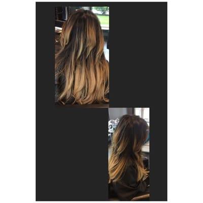 Beautiful ombre tape in extensions.  GL Apps are a type of extension made by Great Lenths