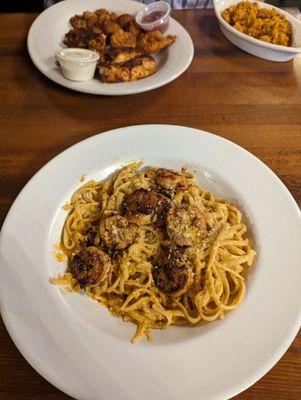 Cajun Alfredo with grilled shrimp