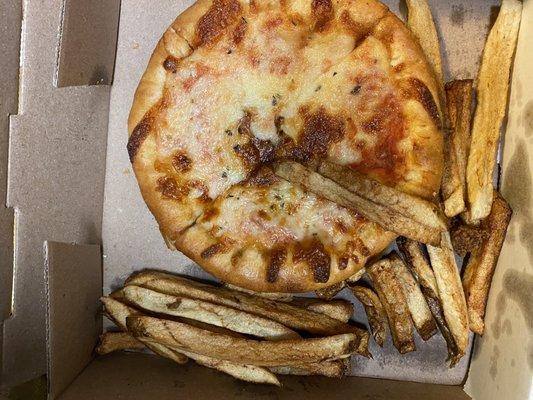 Kids meal- cheese pizza and fries