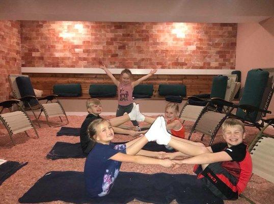 Child yoga in Salt Mine