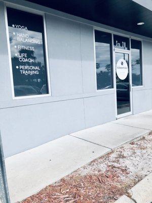 Front of building and signage