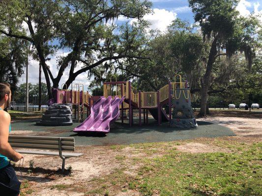 Bigger playground for the kids that prefer more space