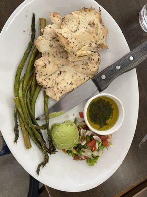 House chicken with chimichurri sauce