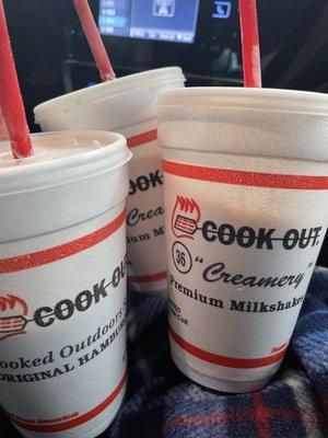 Chocolate Nut Milkshake, Mint Chocolate milkshake and Orange push-pop milkshake.