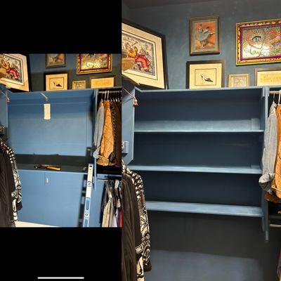 Added closet shelving