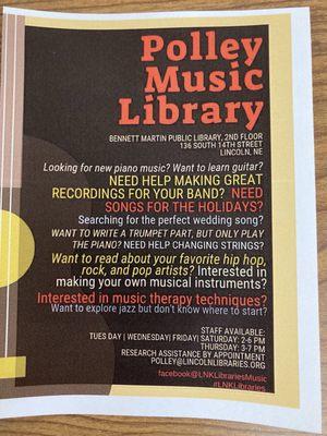 Wow! Look at these things the Polley Music Library can help with!