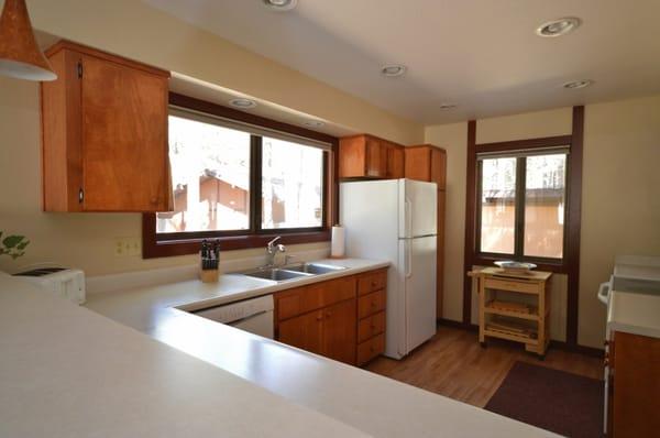 Fully-stocked kitchen with ample counter space