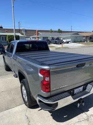 Silverado with BAKFlip MX4 Hard Folding Truck Bed Tonneau Cover.