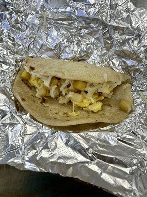 Potato, egg, and cheese