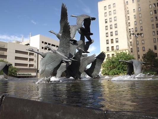 I love the water statue (things?) - corner of 16th & Dodge