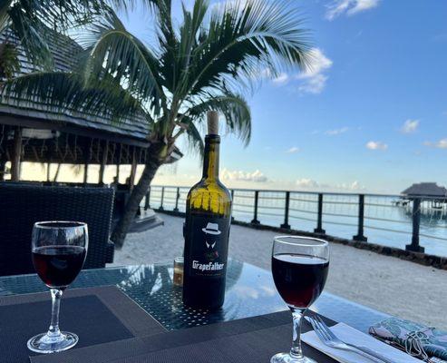 Brought wine all the way to Tahiti- Moorea for vacation