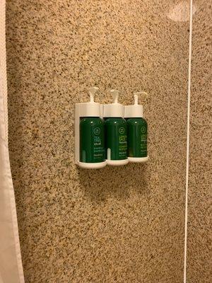 Industrial shower shampoo, soap and conditioner. No individual bottles.