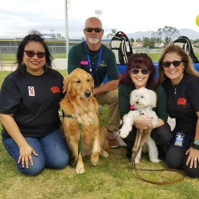 Therapy dogs at the ETHS Resource fair