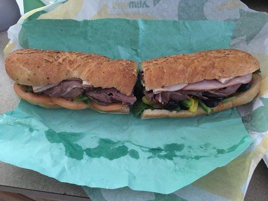 Foot long Subway Club on Italian Herbs and Cheese