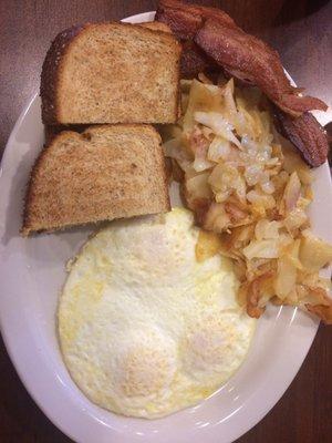 Jalapeño omelette and eggs over easy.