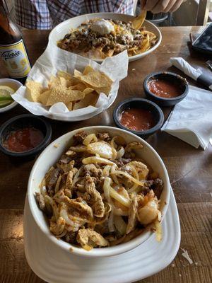 Tex Mex nachos and fiesta bowl