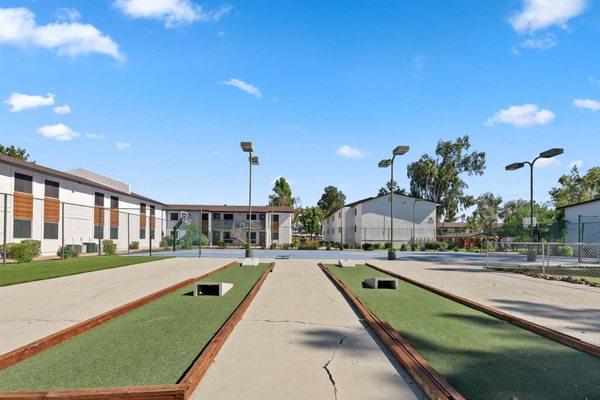 Sports Court with Cornhole