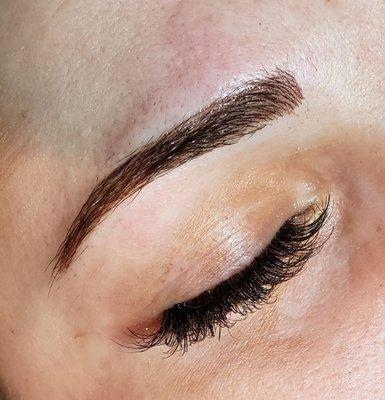 Microbladed brows and Hybrid lashes