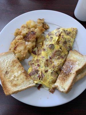 Three egg meat omelette