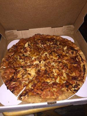 Large BBQ chicken pizza