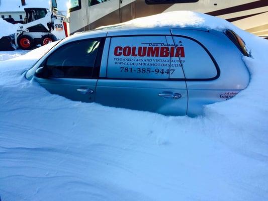 Our rolling billboard, buried during the Winter of 2014.