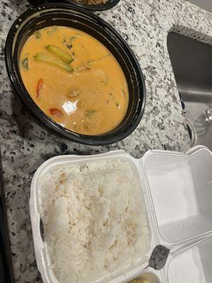 Penang curry and rice