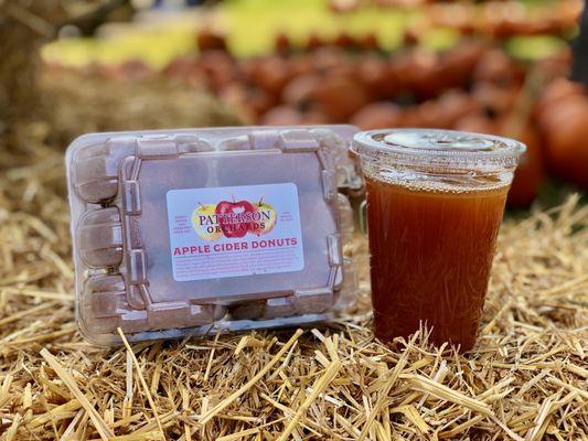 Apple cider donuts and cold apple cider