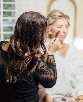 Ashley Marin in action bridal makeup