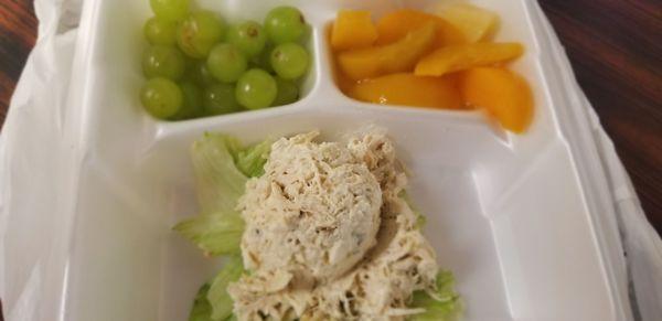 Chicken Salad with fresh fruit.