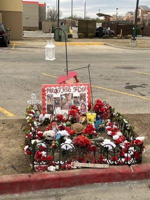 Memorial between the QT and Taco Bell