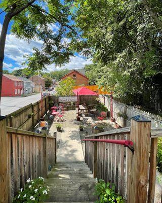 Quaint and peaceful outdoor dining area