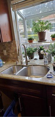 Installed Kohler Simplice faucet