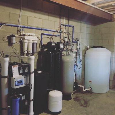 Whole house reverse osmosis system for high sodium.