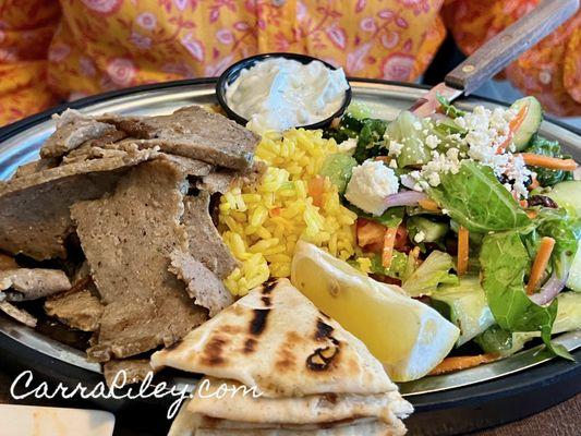 Beef and lamb gyro plate! Delicious!